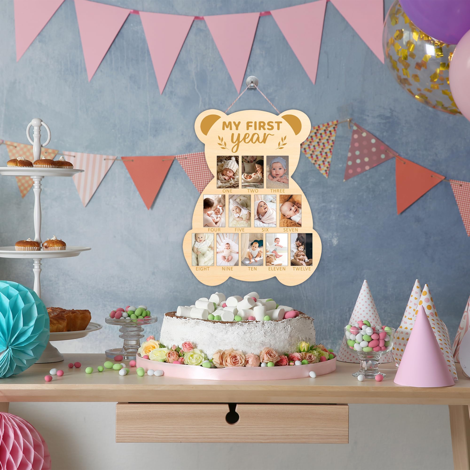 UIBOVA Wooden milestone signs with smooth finish for durable nursery decor