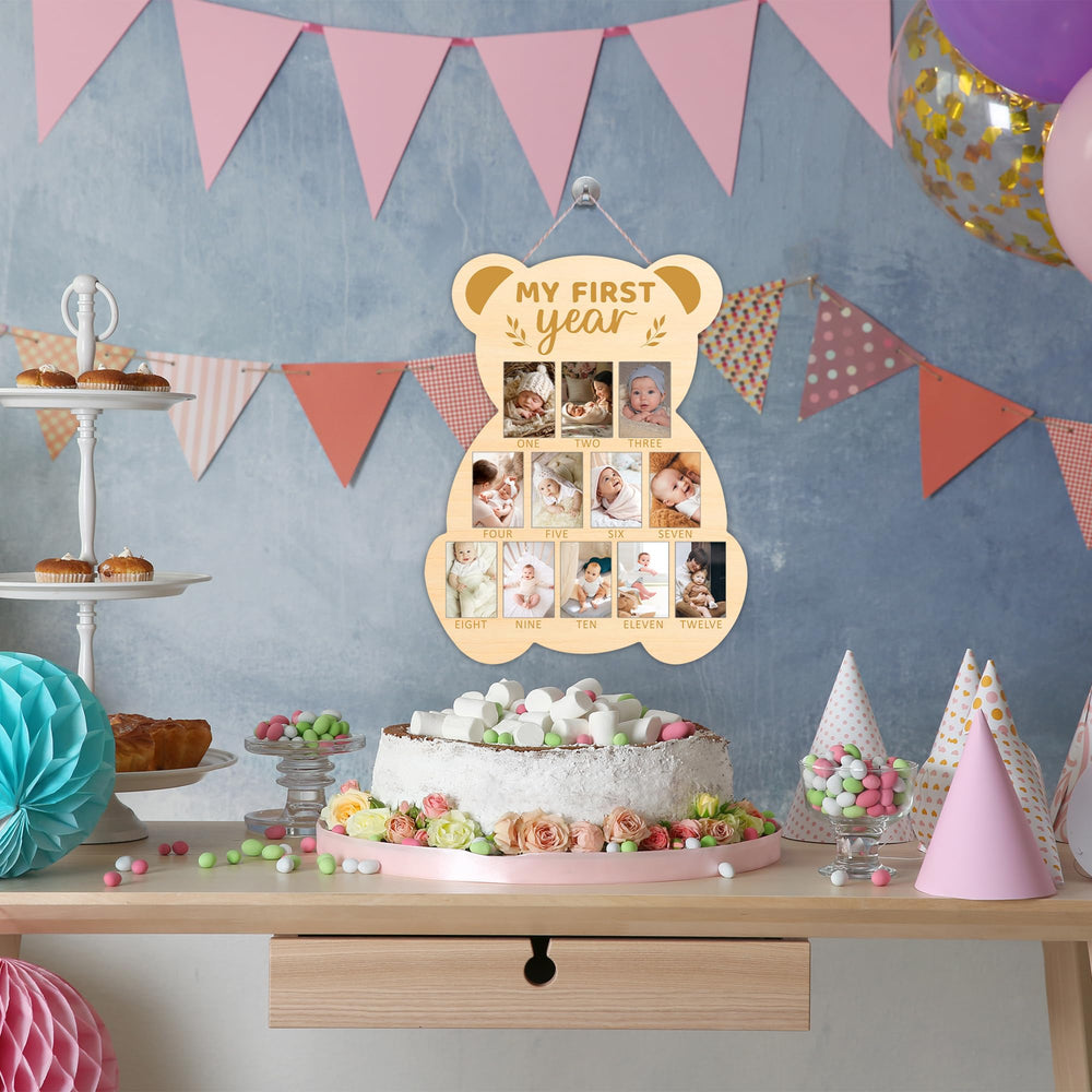 UIBOVA Wooden milestone signs with smooth finish for durable nursery decor