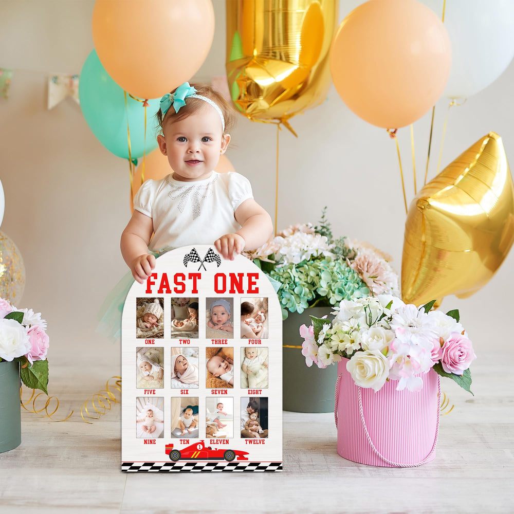 UIBOVA Fast One Photo Board used as bright nursery decor