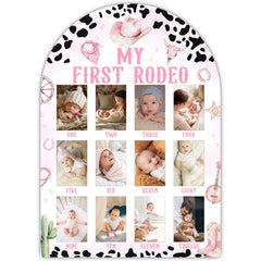 UIBOVA My First Rodeo Photo Board front view offers a timeless memory keepsake for baby's first year.