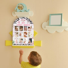 UIBOVA My First Rodeo Photo Board enhances nursery decor with happy milestone vibes.