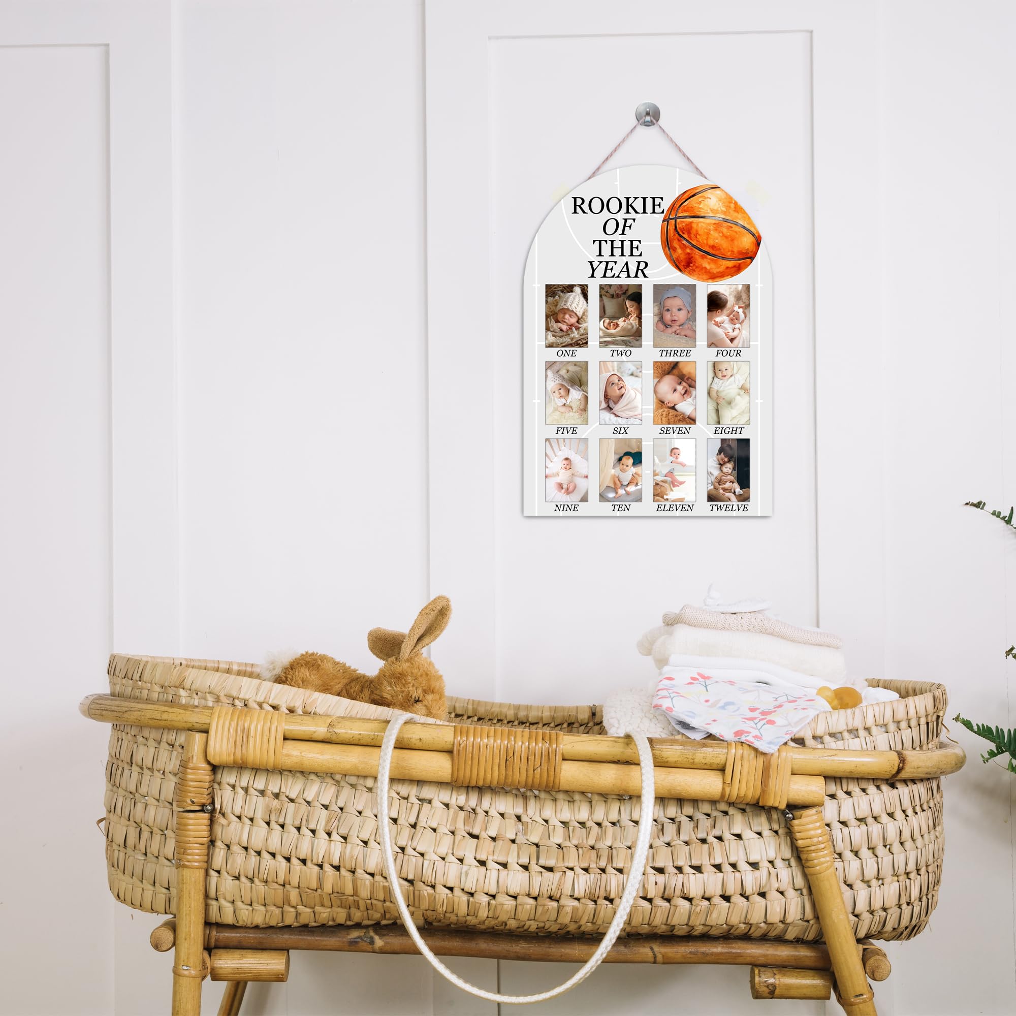 UIBOVA baby nursery decor photo board ready to brighten a bedside or shelf