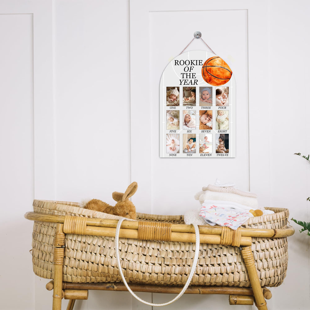 UIBOVA baby nursery decor photo board ready to brighten a bedside or shelf