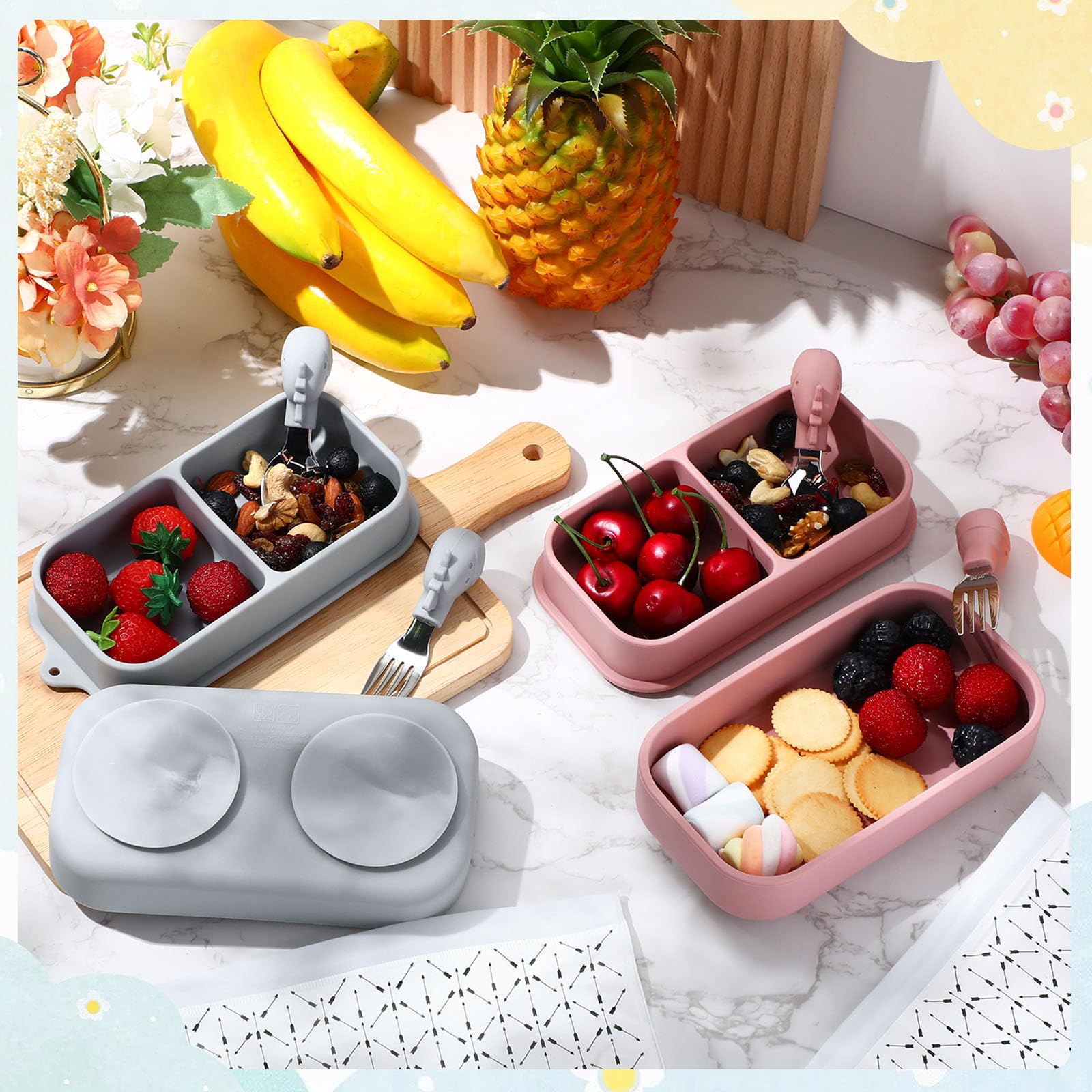 Uiifan anti-slip suction base preventing spills during toddler meals