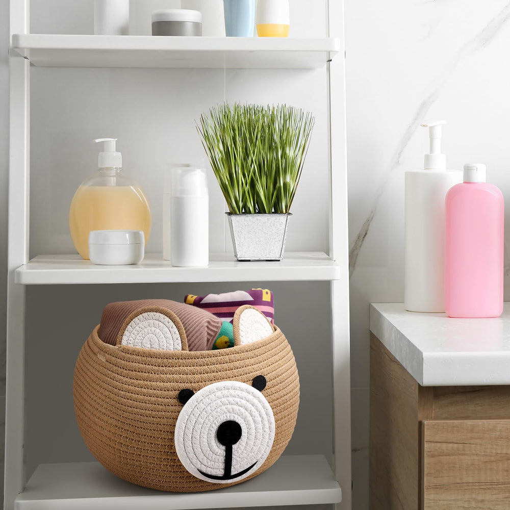 Uiifan cotton rope basket close-up highlights durable nursery style.
