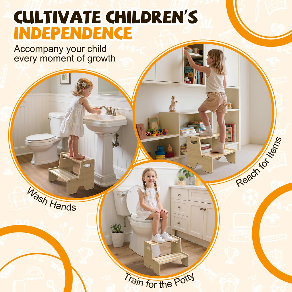 Uiirvdy Step Stool 2-Pack with anti-slip surface for stability