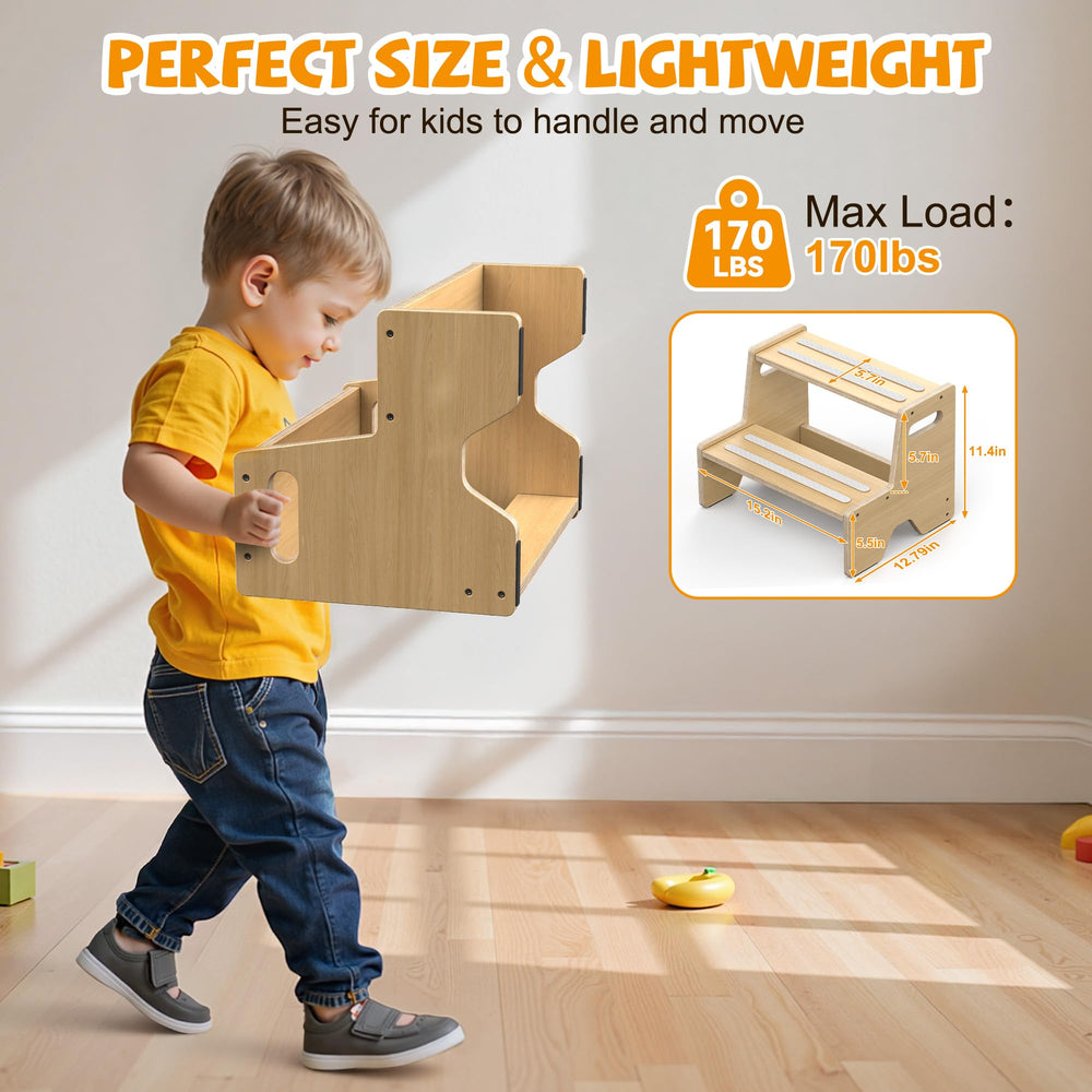 Uiirvdy Step Stool 2-Pack in bedroom for bedtime routine access