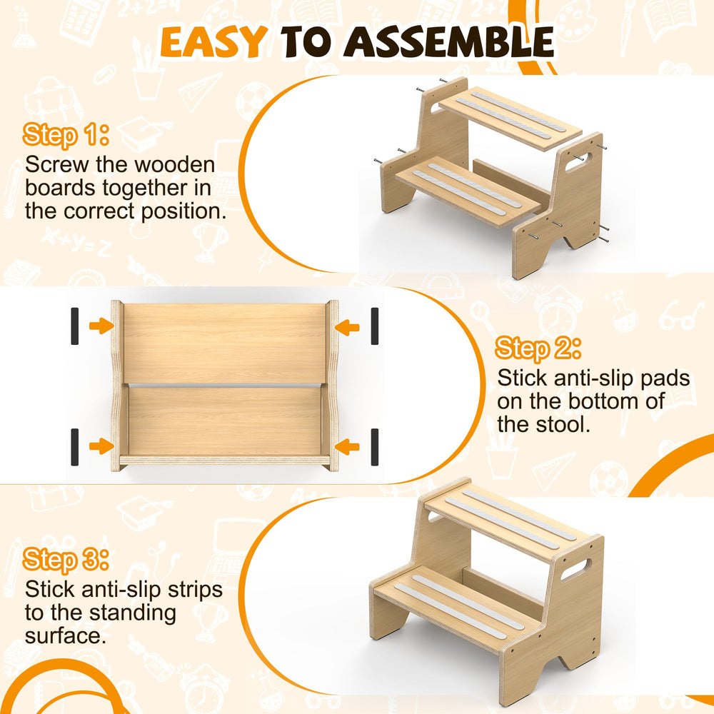 Uiirvdy Step Stool 2-Pack wide view showing two stools