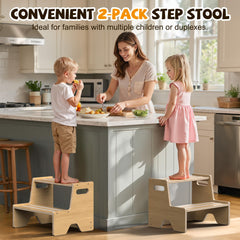 Uiirvdy Step Stool wooden natural finish close-up