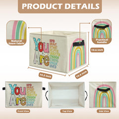 uinwk Boho Rainbow bin full-front shows versatile organization for toys and books