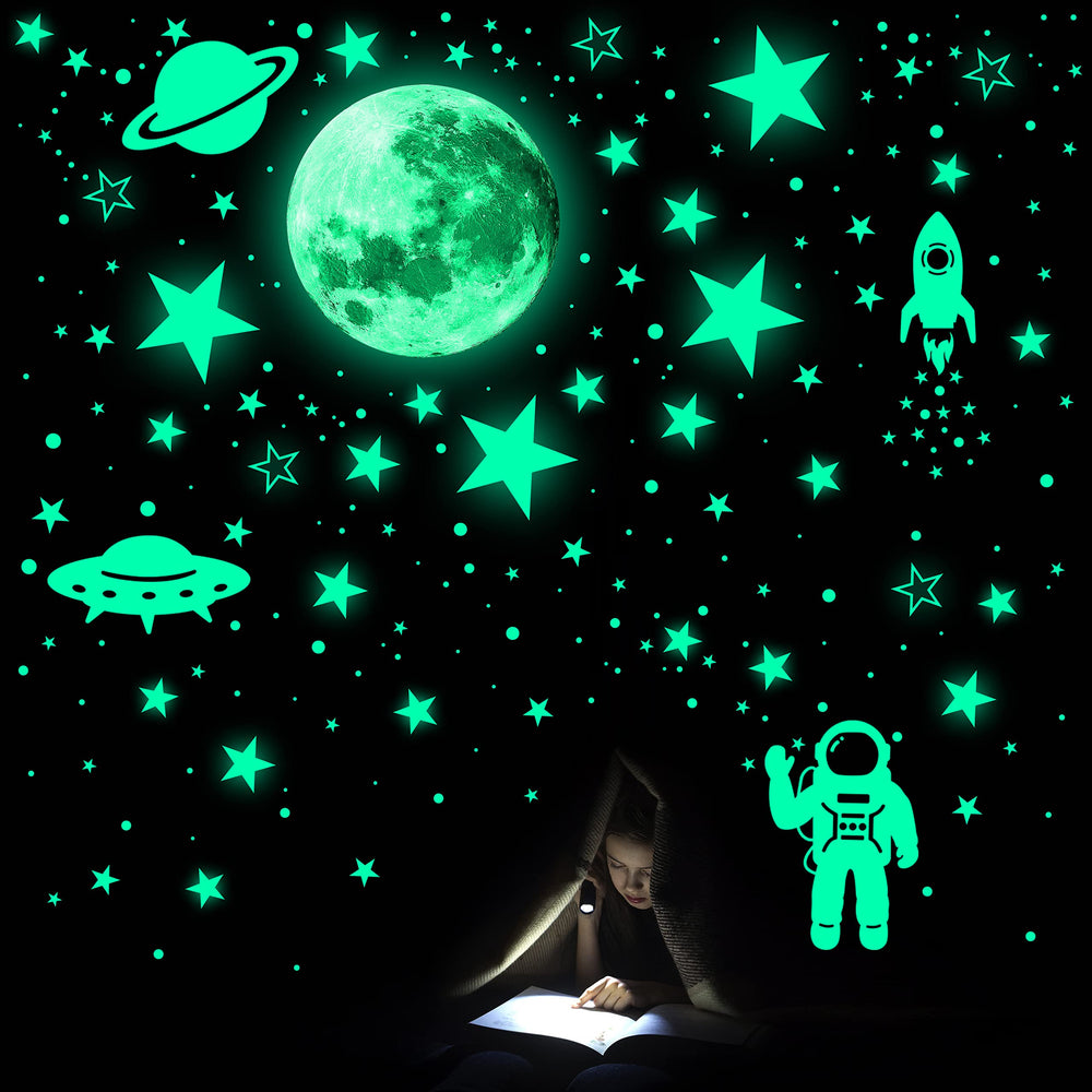UJoowalk glow-in-the-dark stars on ceiling for magical night sky.