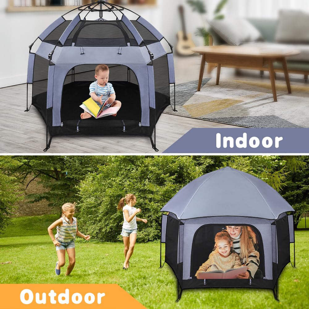 UJUJIA portable pack-and-play with travel bag for on-the-go families.