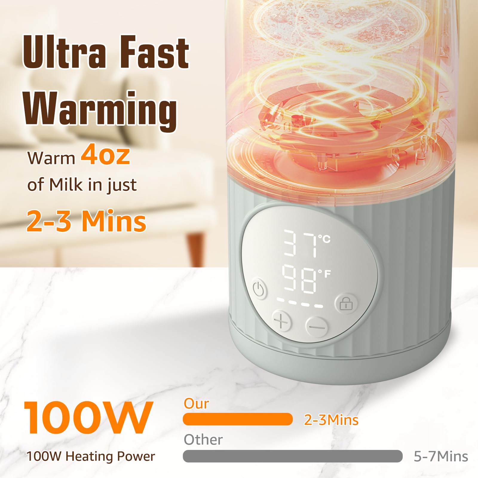 UKEXE portable bottle warmer in car shows travel-friendly warming during drives