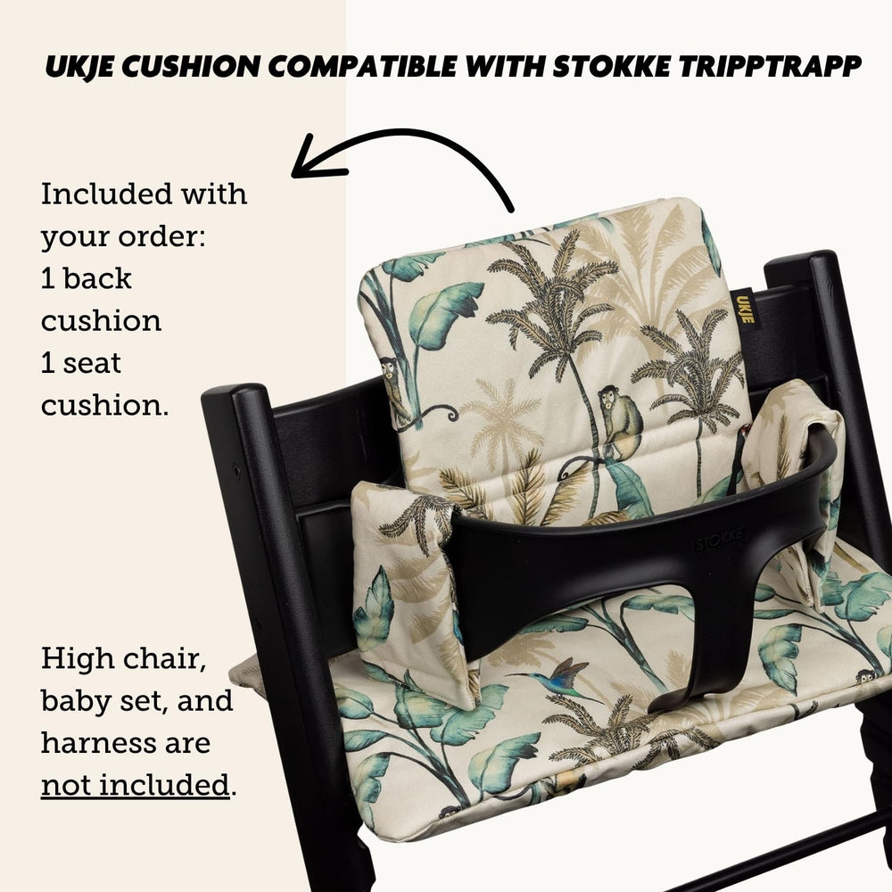 UKJE laminated BPA-free cotton cushion in forest indicates safe fabric
