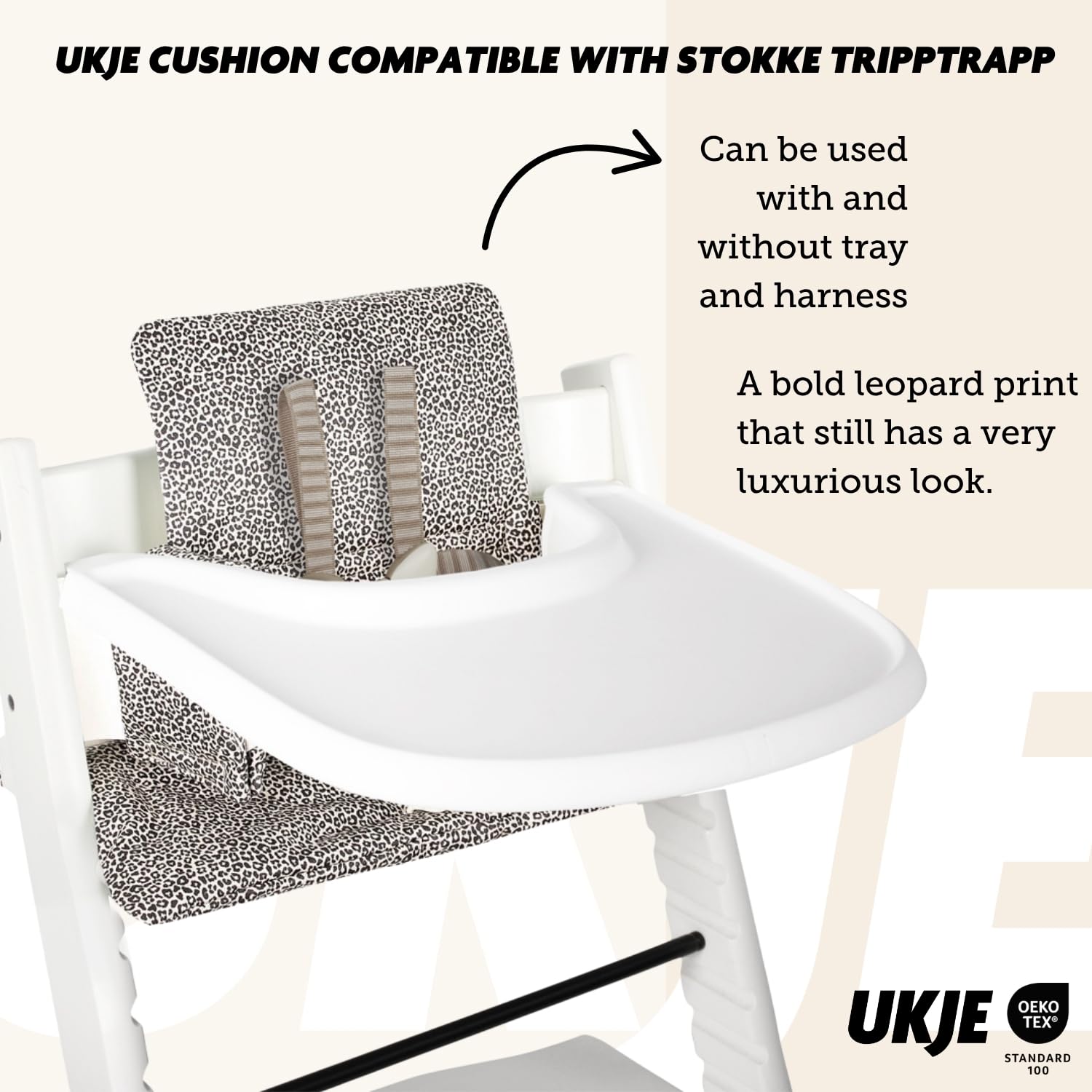 UKJE Leopard-design cushion highlights playful look for modern Tripp Trapp.