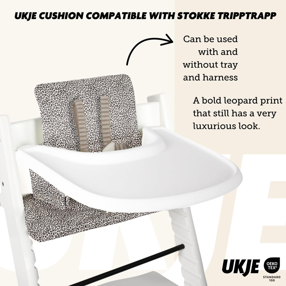 UKJE Leopard-design cushion highlights playful look for modern Tripp Trapp.