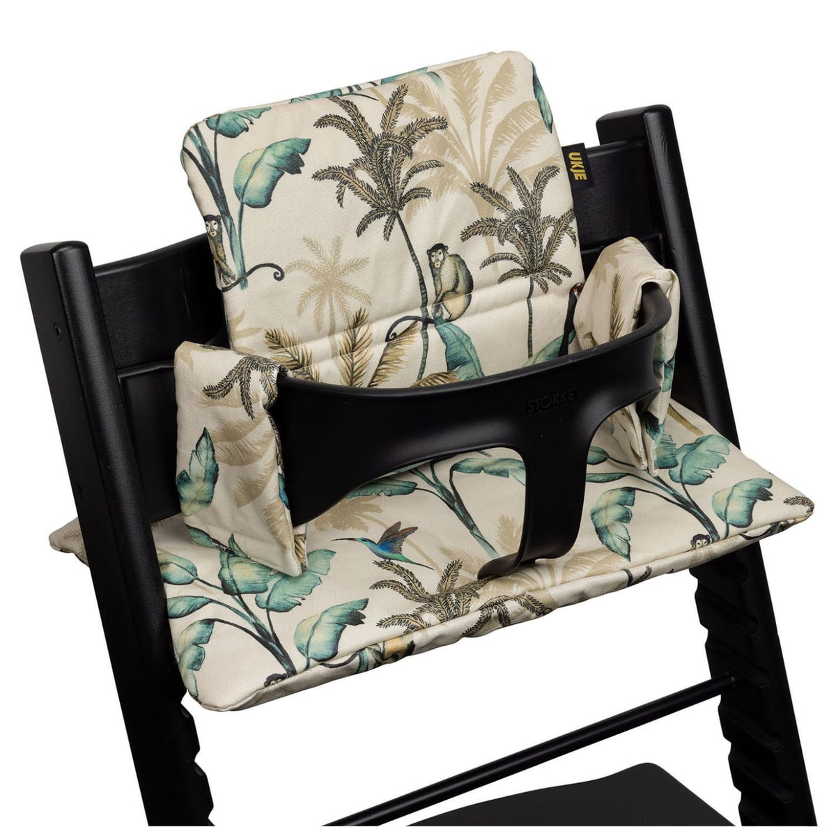 UKJE cushion for Stokke Tripp Trapp forest closeup highlights soft padding for meals