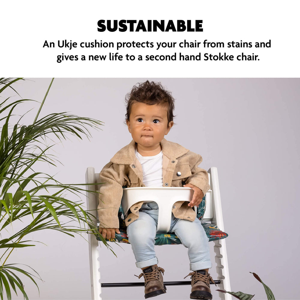 UKJE Cushion dimensions illustrate proper fit for Stokke Tripp Trapp high chair