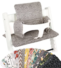 UKJE Leopard cushion for Stokke Tripp Trapp closeup of plush padding for comfortable mealtimes.