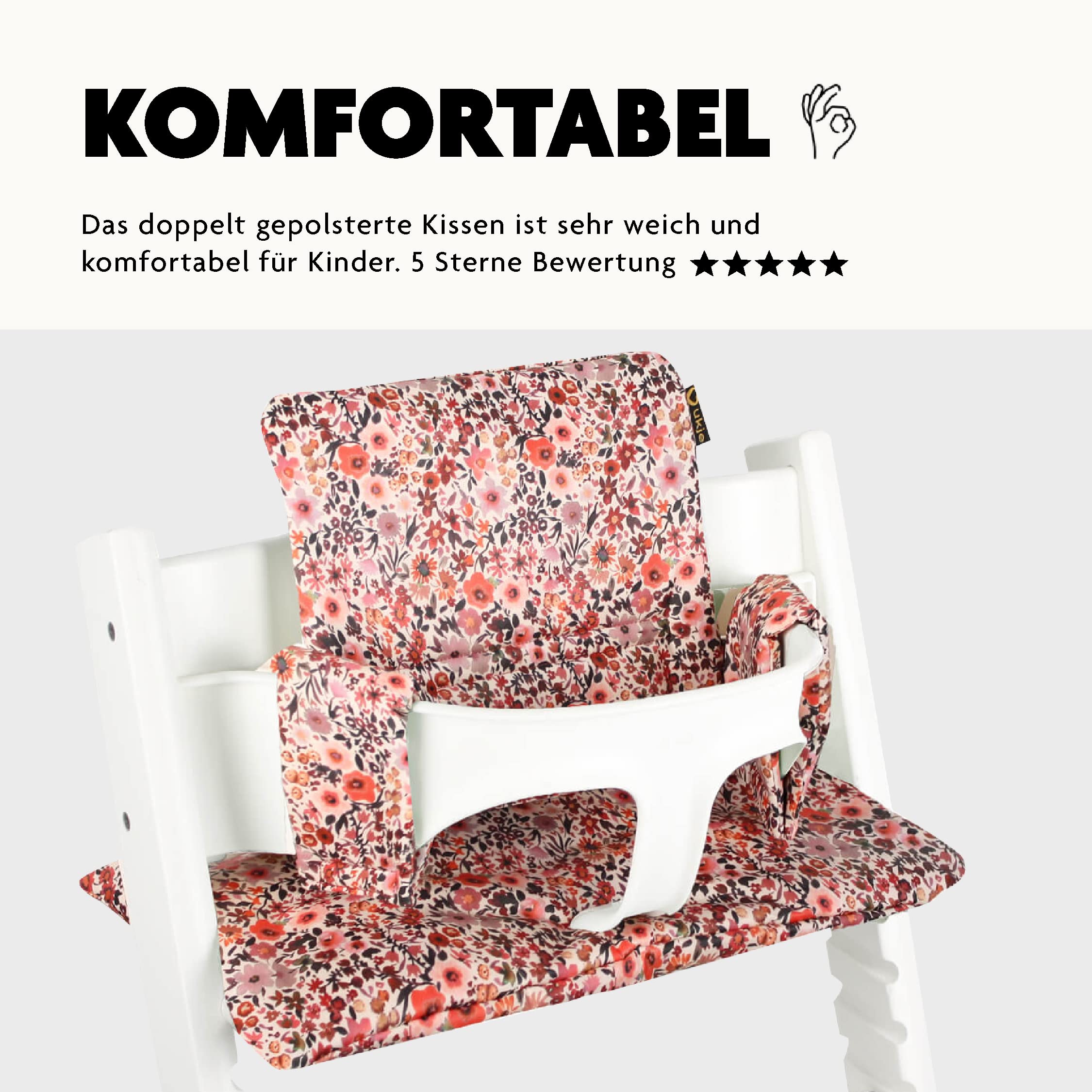 UKJE cushion pink-flowers european-craftsmanship, handmade in Europe.