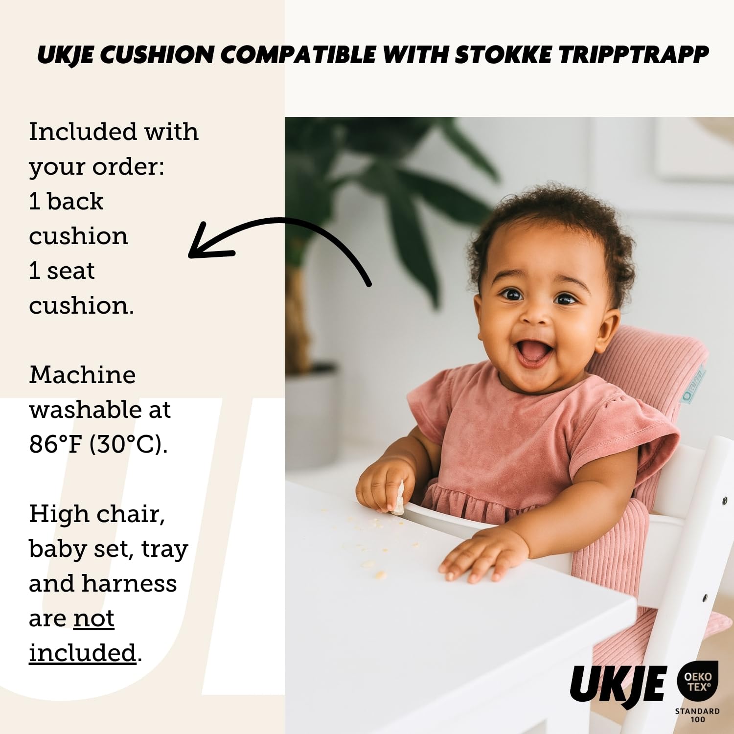UKJE Rose Rib cushion pad in action during feeding.