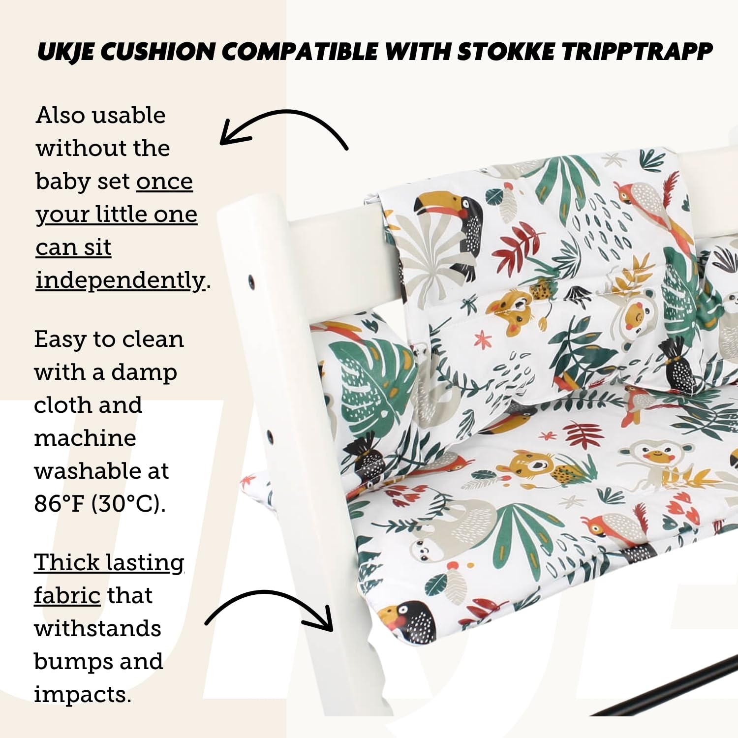 UKJE cushion baby-friendly laminated coating eases quick cleanups.