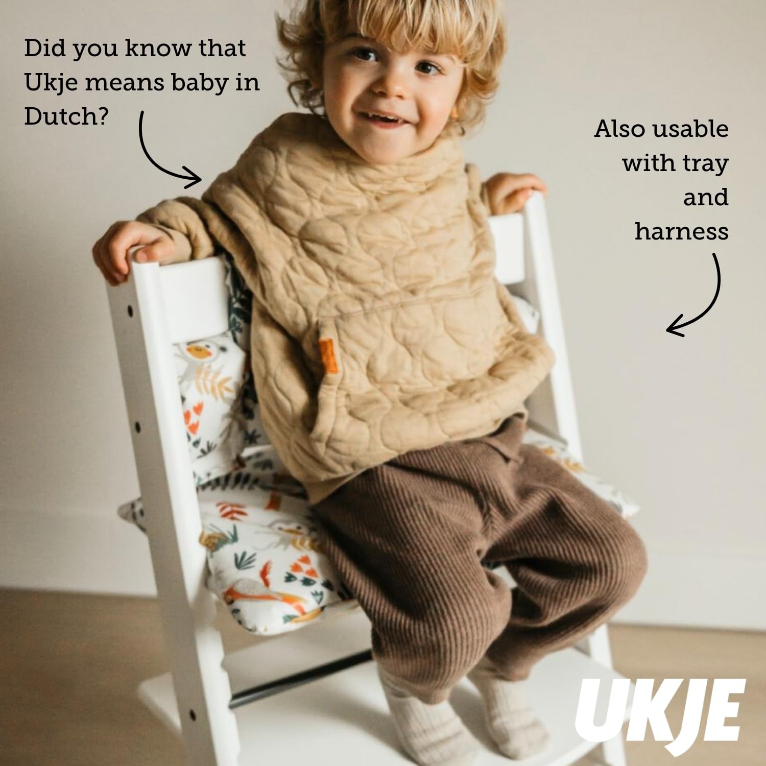 UKJE cushion White Monkey pattern closeup reveals bright, cozy print for playful dining.