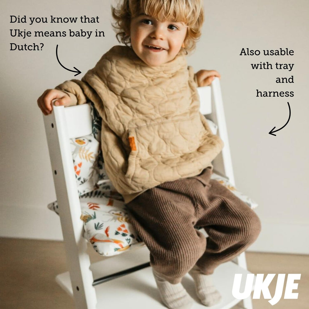 UKJE cushion White Monkey pattern closeup reveals bright, cozy print for playful dining.