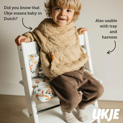 UKJE cushion White Monkey pattern closeup reveals bright, cozy print for playful dining.