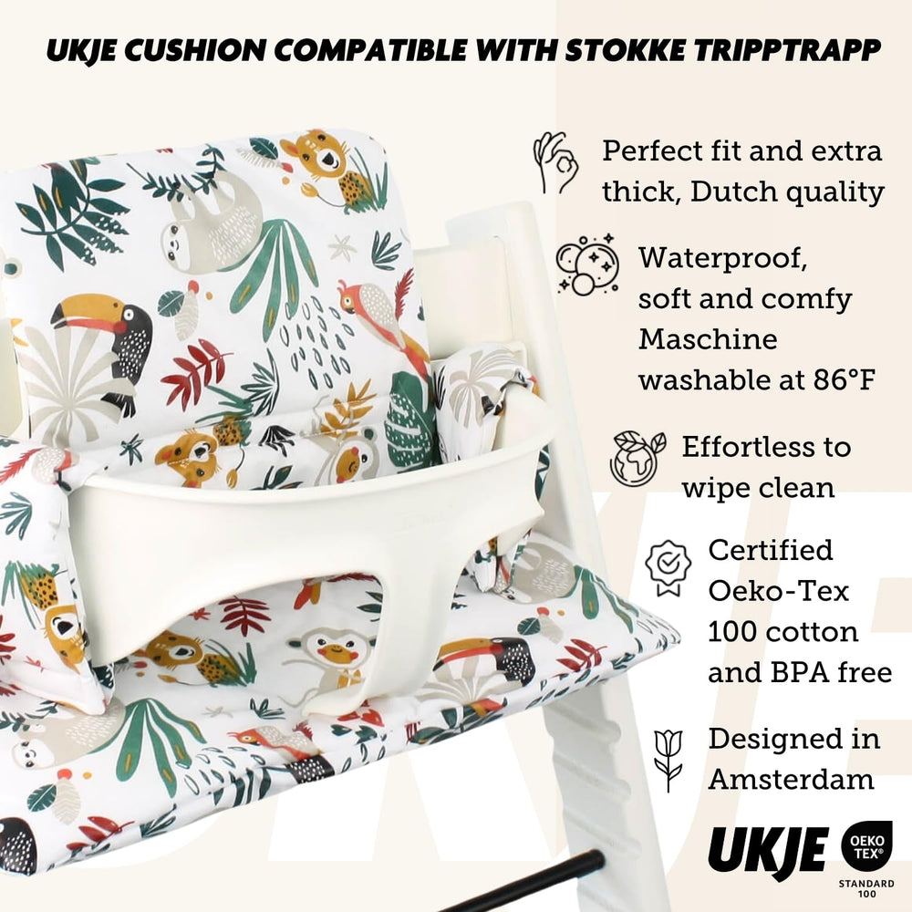 UKJE cushion side view highlights quick installation with no tools required.