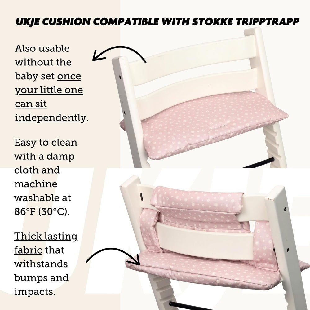 UKJE cushion material close-up shows laminated, stain-resistant surface for busy mealtimes