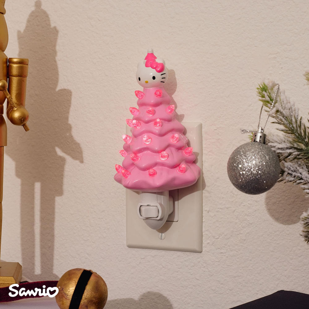 Ukonic Sanrio Hello Kitty pink 6-inch nightlight in-room ambiance for cozy evenings.
