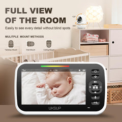 UKSUP baby monitor PTZ remote view shows baby from every angle.