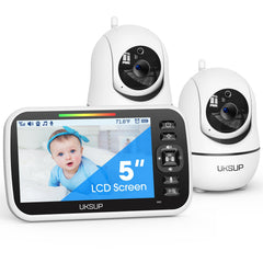 UKSUP SM663V2 display provides a clear 5-inch view for quick baby checks.