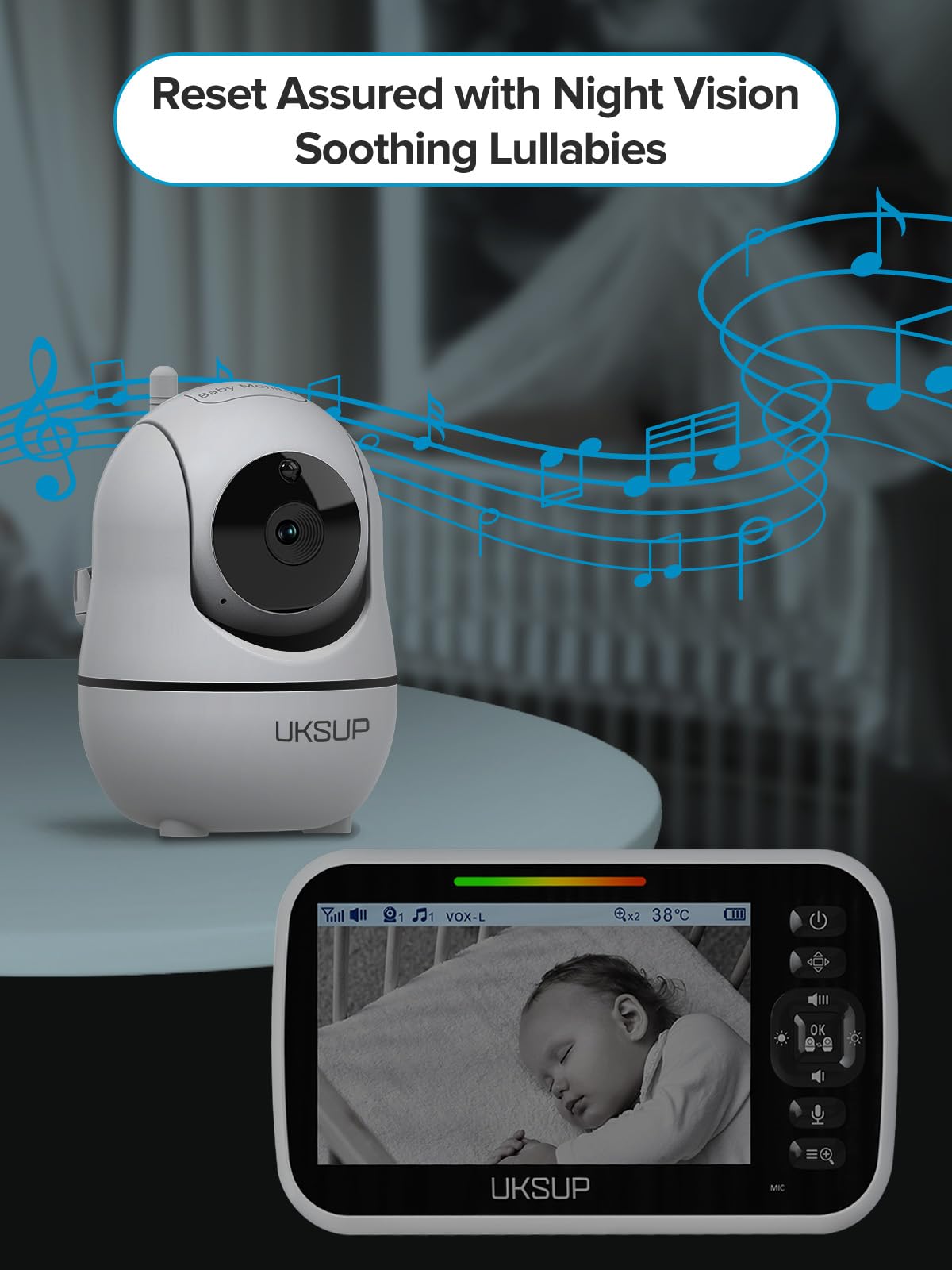 UKSUP SM663V2 two-way talk lets you soothe your baby with your voice.