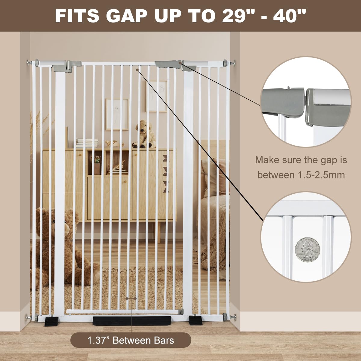 Ulifemate cat gate open at 90-degree angle for easy one-handed access.
