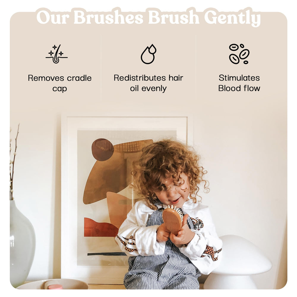 Ullabelle pink brushing shown during bath time promotes a calm routine for babies