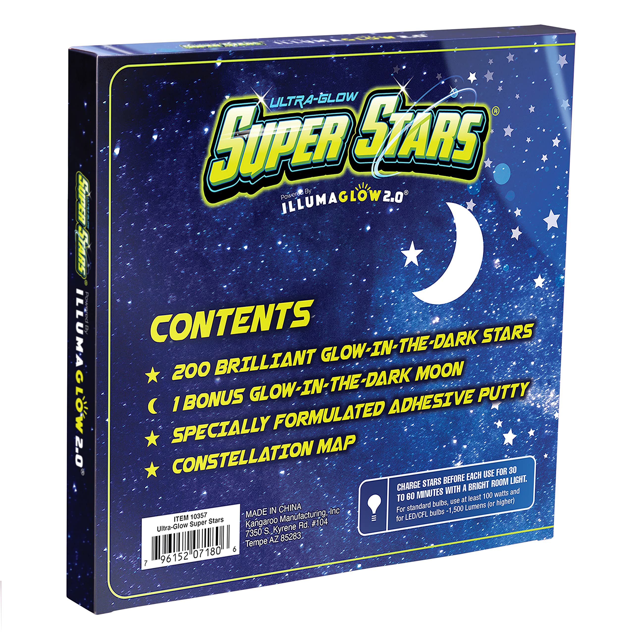 Ultra-Glow Super Stars constellation map helps plan a starry ceiling display