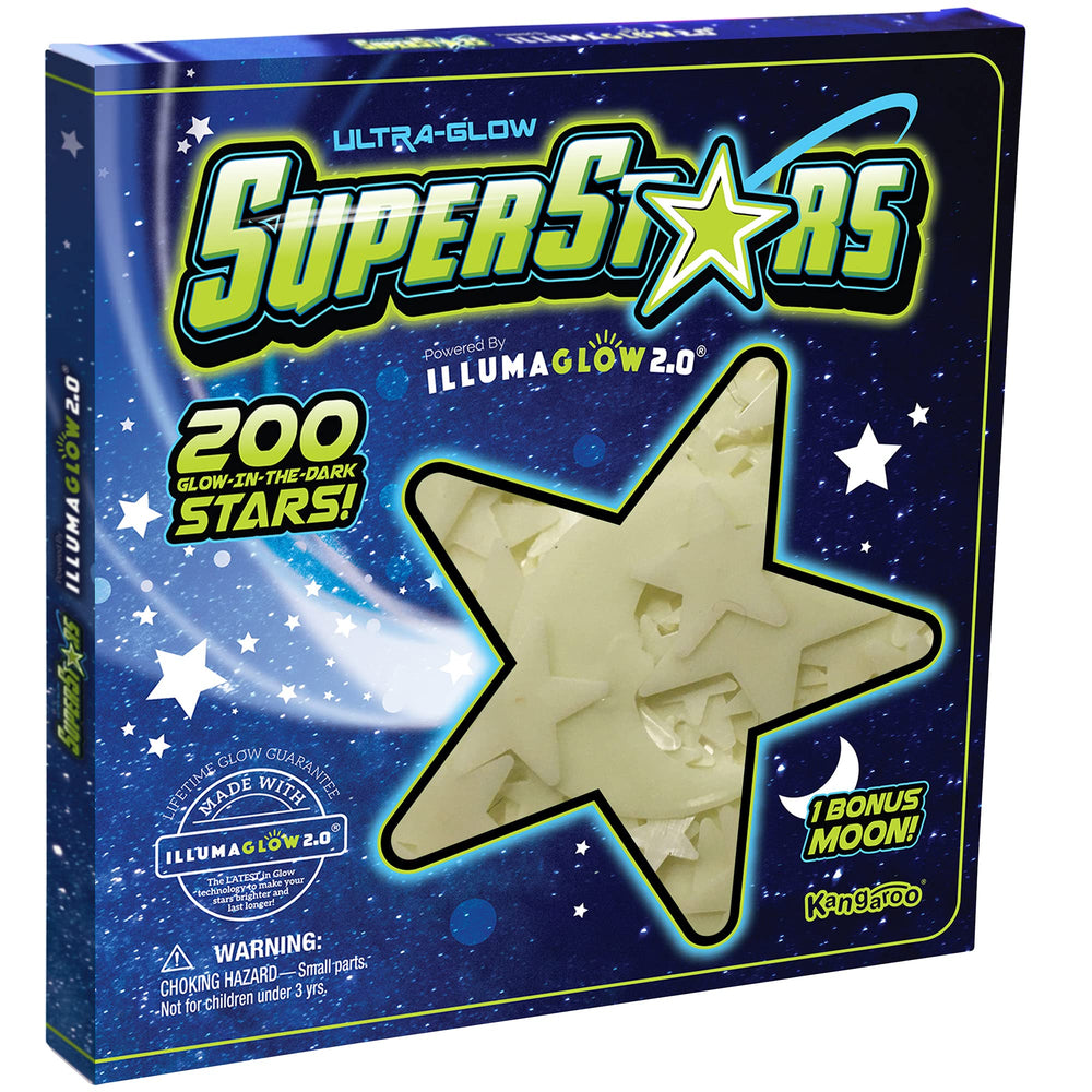 Ultra-Glow Super Stars safe, non-toxic materials are suitable for nurseries and kids’ rooms.