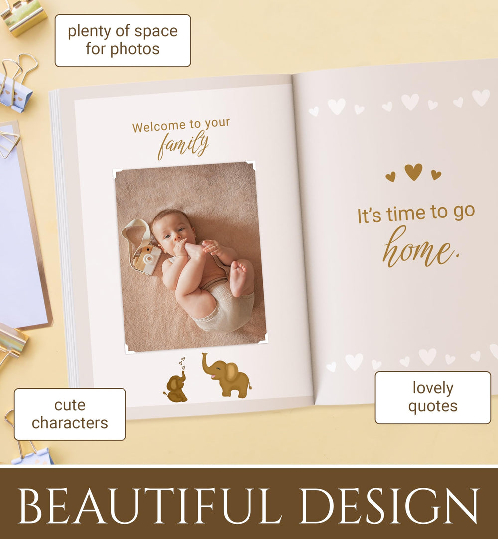 UM Novelties baby footprint and hair spot pages capture tiny keepsakes with care.