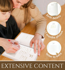 UM Novelties baby's first year book spine shows subtle elegance matching modern nurseries.