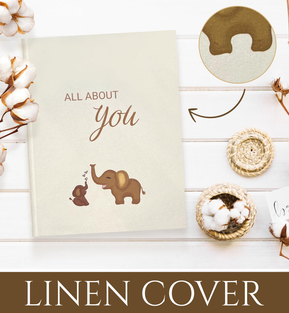 UM Novelties cloth cover in earth tones complements nursery decor while protecting memories.