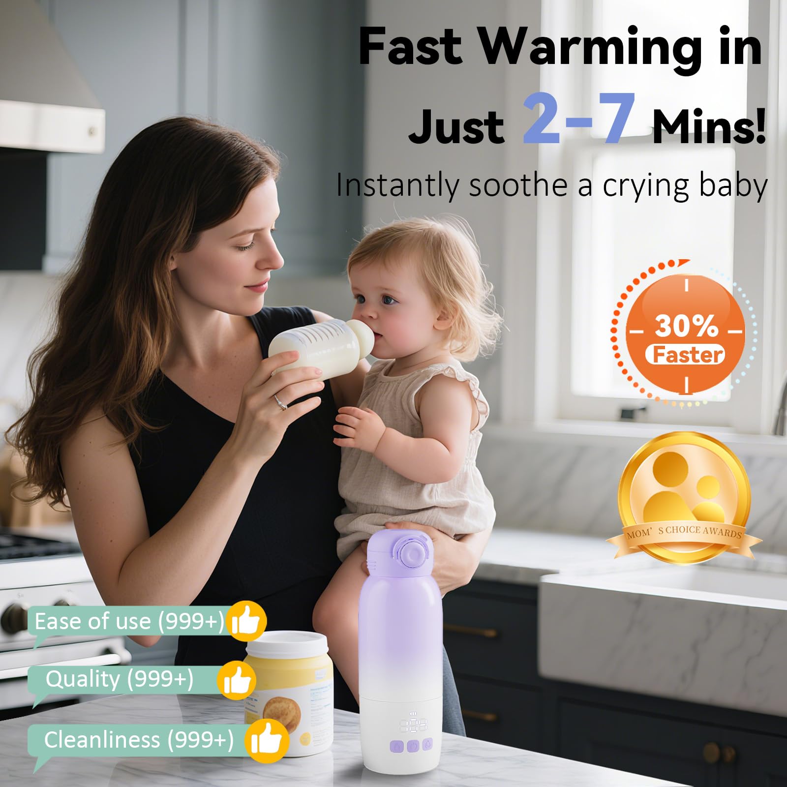 Umakep portable bottle warmer 316 stainless steel for safe, odor-free heating.