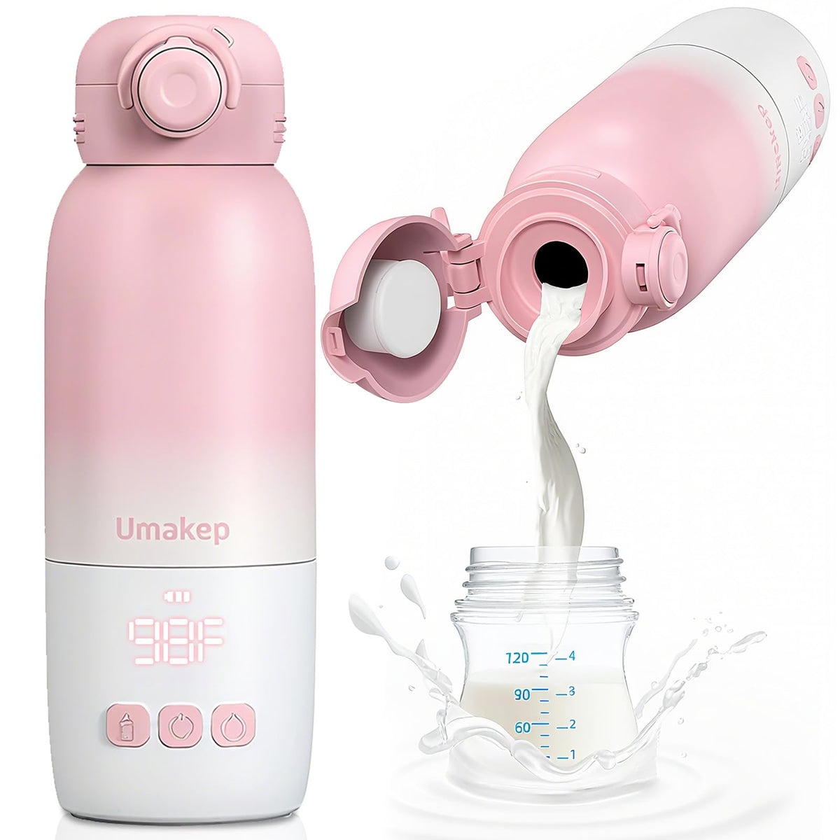 Umakep portable bottle warmer in compact size enables on-the-go feeding