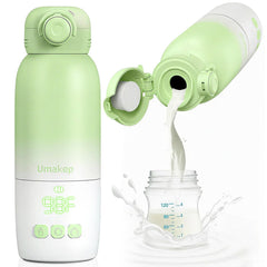 Umakep portable bottle warmer in compact size for travel-ready feeding.