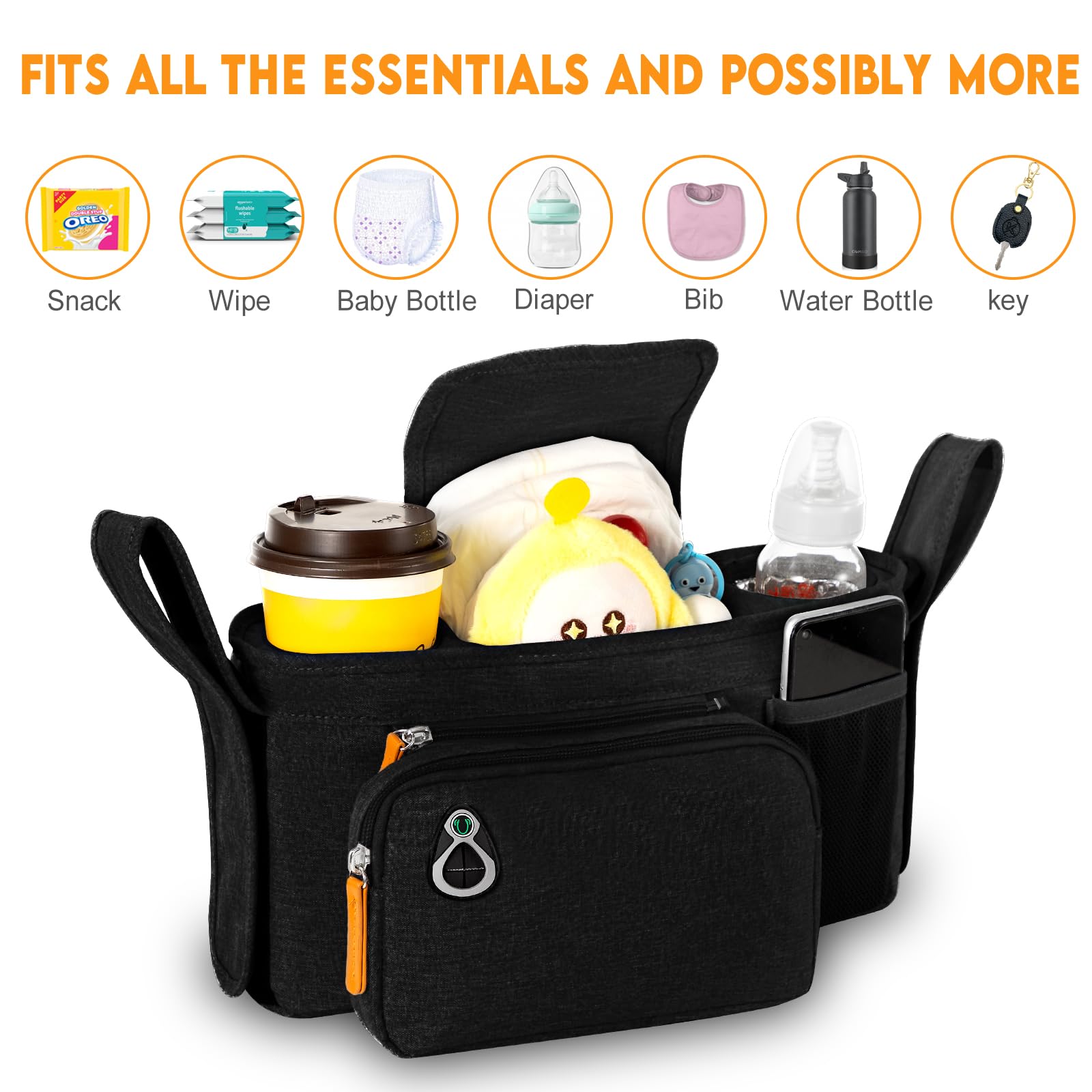 UMBEIBEI magnetic top cover keeps contents secure during walks.