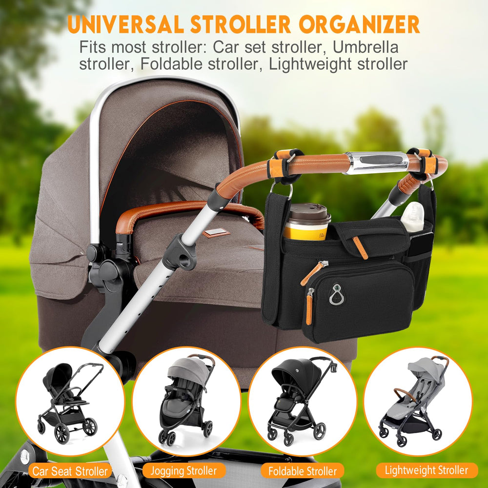 UMBEIBEI universal-fit straps attach securely to most prams.