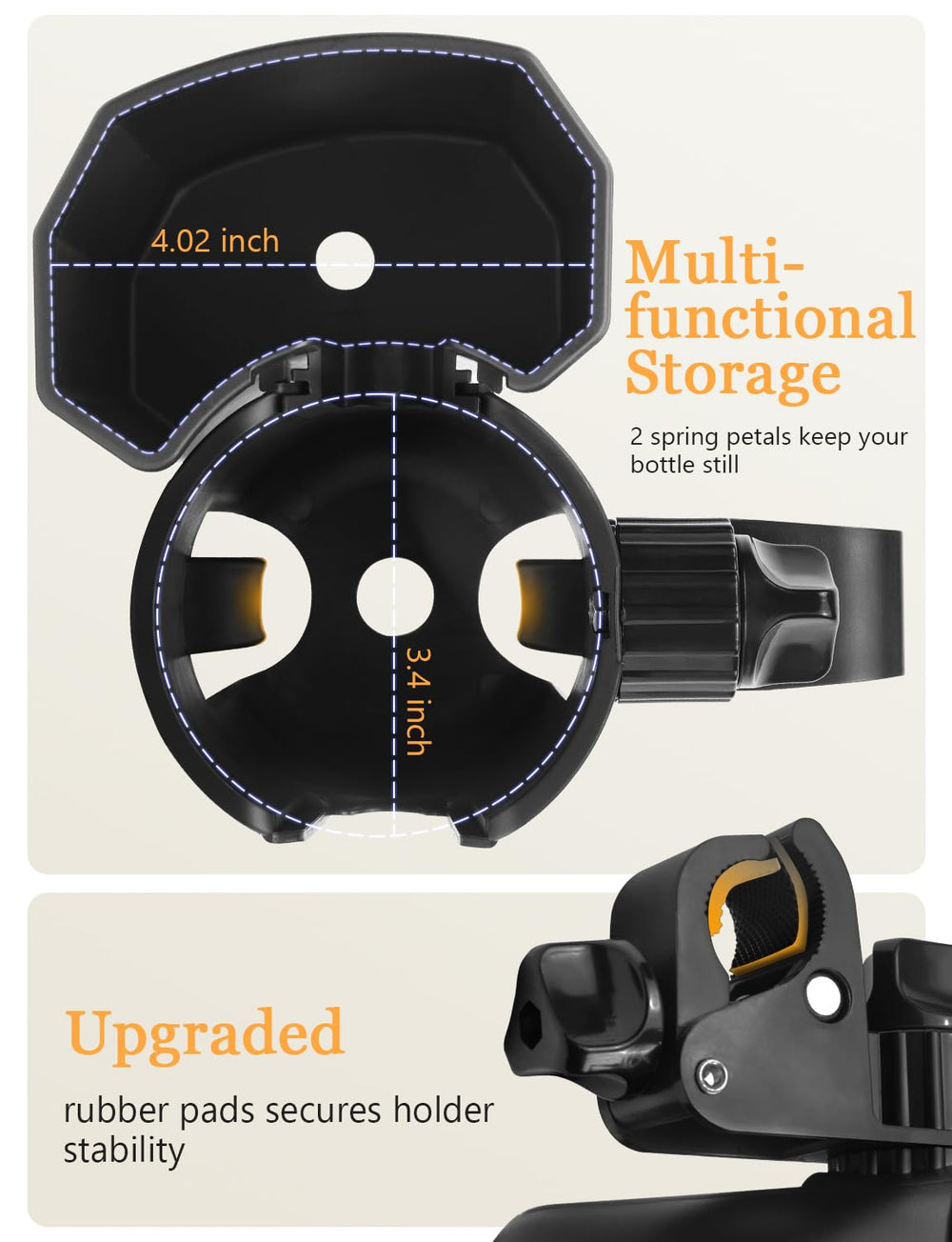 UMBEIBEI universal cup holder mounted on stroller showing broad compatibility.