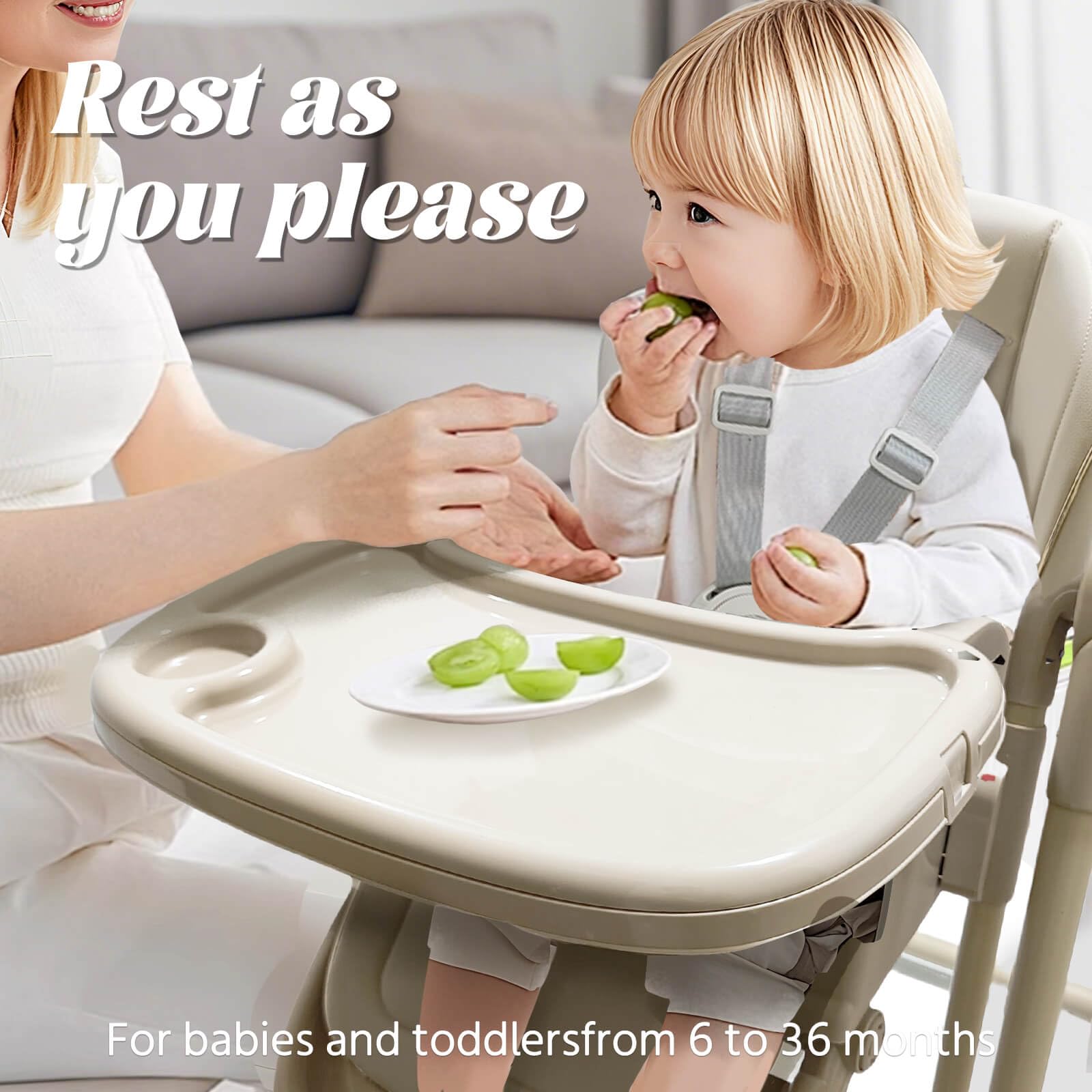 UMGOOGOO detachable tray enables quick cleaning and transitions.