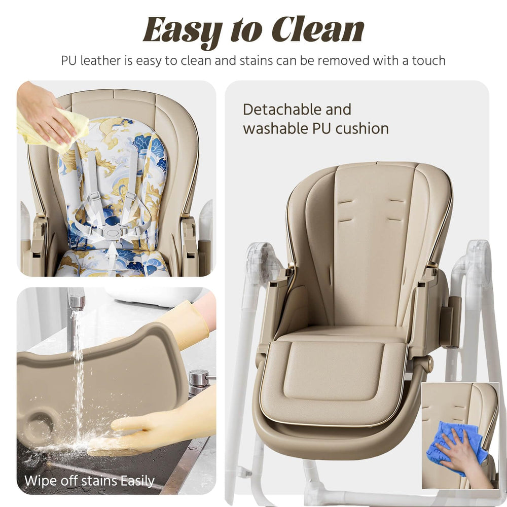 UMGOOGOO washable PU cushion in brown for stain-resistant comfort.